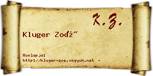 Kluger Zoé névjegykártya